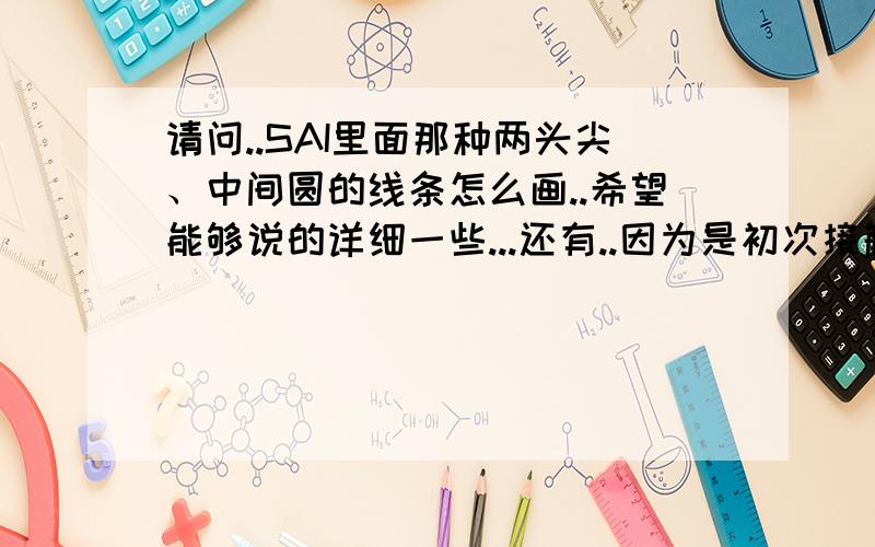 请问..SAI里面那种两头尖、中间圆的线条怎么画..希望能够说的详细一些...还有..因为是初次接触这个软件、也没买到教程书.希望能够告诉我下线稿什么的用什么样的笔比较好.、