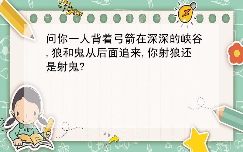 问你一人背着弓箭在深深的峡谷,狼和鬼从后面追来,你射狼还是射鬼?