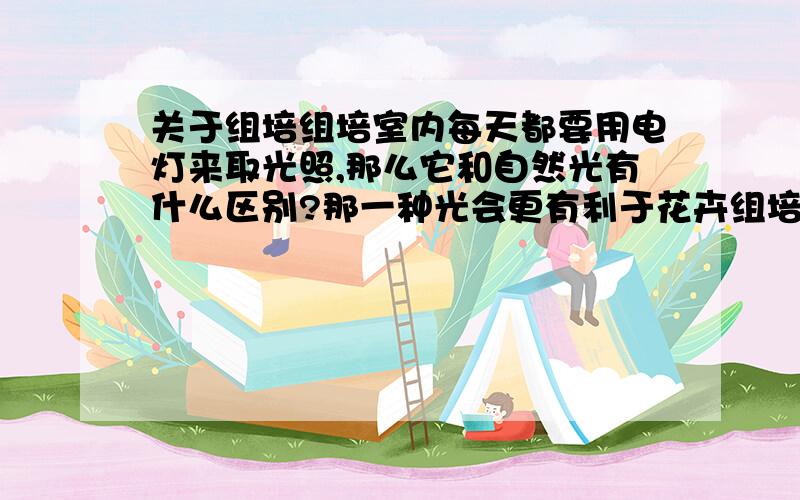 关于组培组培室内每天都要用电灯来取光照,那么它和自然光有什么区别?那一种光会更有利于花卉组培植物的生长呢?