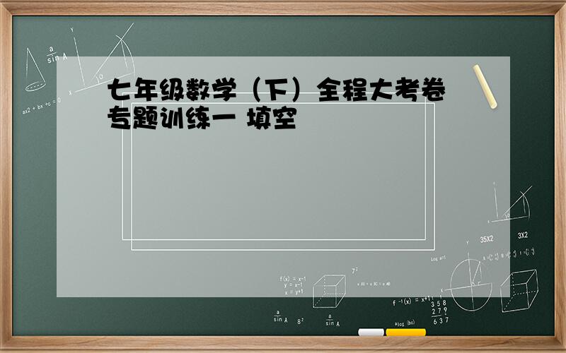 七年级数学（下）全程大考卷 专题训练一 填空