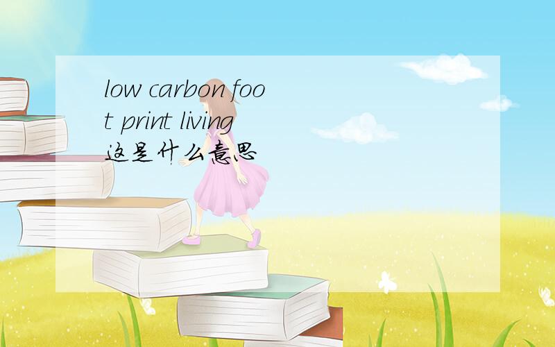 low carbon foot print living这是什么意思