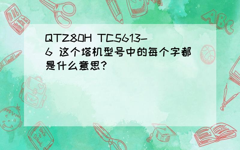 QTZ80H TC5613-6 这个塔机型号中的每个字都是什么意思?