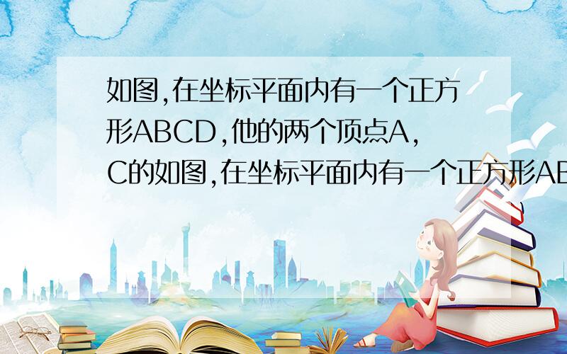 如图,在坐标平面内有一个正方形ABCD,他的两个顶点A,C的如图,在坐标平面内有一个正方形ABCD,它的两个顶如图,在坐标平面内有一个正方形ABCD,它的两个顶点A,C的坐标分别为（1,1）和（-1,-1） （1