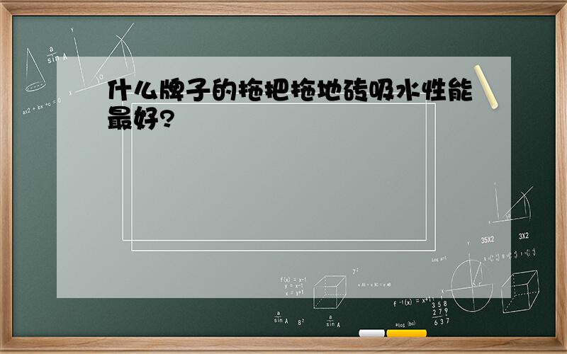 什么牌子的拖把拖地砖吸水性能最好?