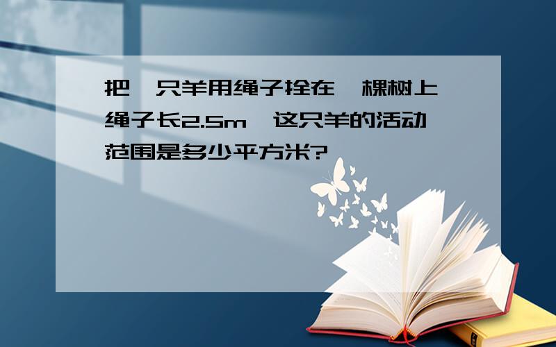 把一只羊用绳子拴在一棵树上,绳子长2.5m,这只羊的活动范围是多少平方米?