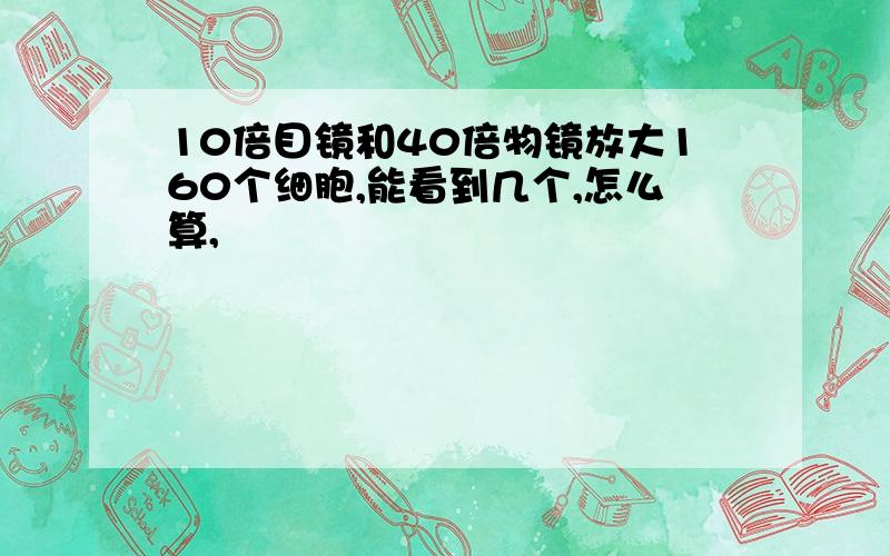 10倍目镜和40倍物镜放大160个细胞,能看到几个,怎么算,