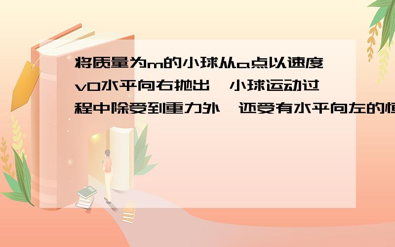 将质量为m的小球从a点以速度v0水平向右抛出,小球运动过程中除受到重力外,还受有水平向左的恒定风力作用,则小球运动的轨迹不可能为（其中D图中cd段为直线）