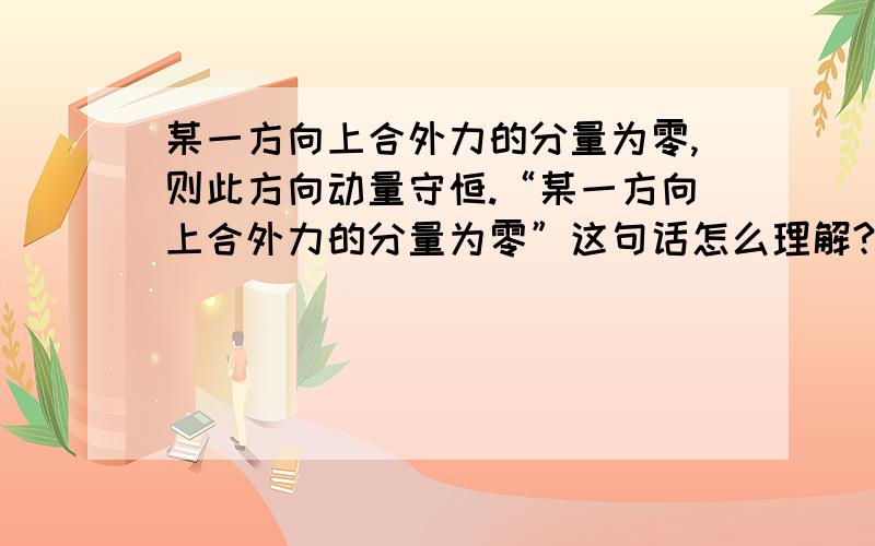 某一方向上合外力的分量为零,则此方向动量守恒.“某一方向上合外力的分量为零”这句话怎么理解?