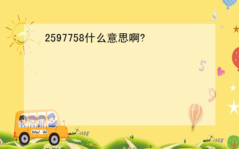 2597758什么意思啊?