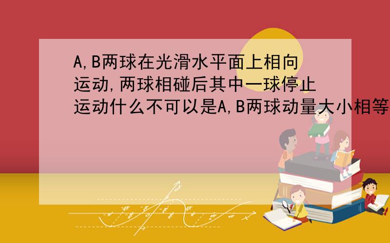 A,B两球在光滑水平面上相向运动,两球相碰后其中一球停止运动什么不可以是A,B两球动量大小相等（A的质量大于b）