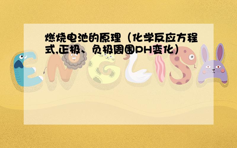 燃烧电池的原理（化学反应方程式,正极、负极周围PH变化）