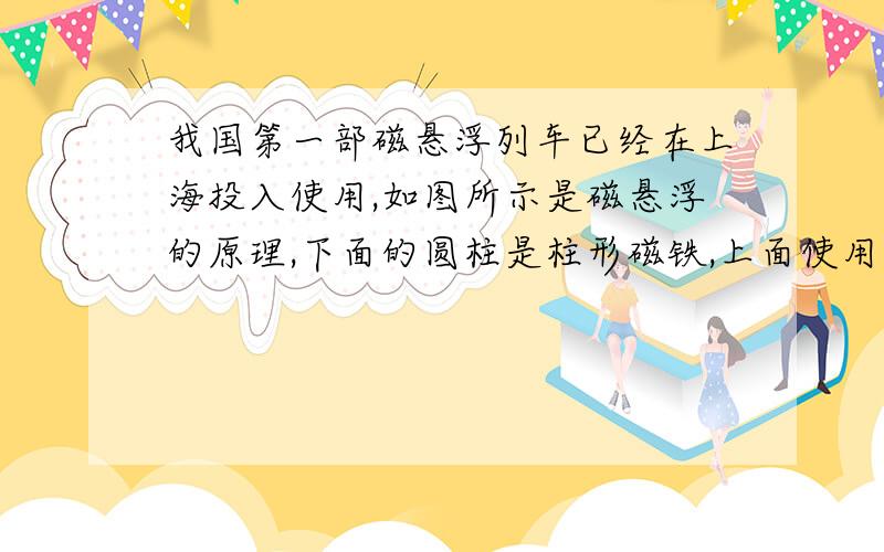 我国第一部磁悬浮列车已经在上海投入使用,如图所示是磁悬浮的原理,下面的圆柱是柱形磁铁,上面使用高温超导材料制成的超导圆环,将超导圆环放在柱形磁铁上,它就能在磁力的作用下悬浮