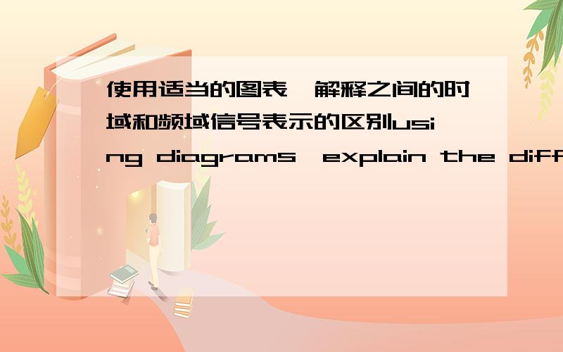 使用适当的图表,解释之间的时域和频域信号表示的区别using diagrams,explain the difference between Time Domain and Frequency Domain signal representations