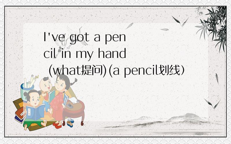 I've got a pencil in my hand (what提问)(a pencil划线）