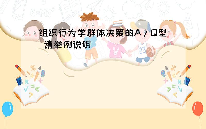 组织行为学群体决策的A/Q型 请举例说明