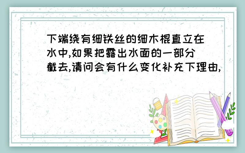 下端绕有细铁丝的细木棍直立在水中,如果把露出水面的一部分截去,请问会有什么变化补充下理由,