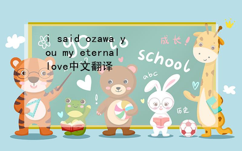 i said ozawa you my eternal love中文翻译
