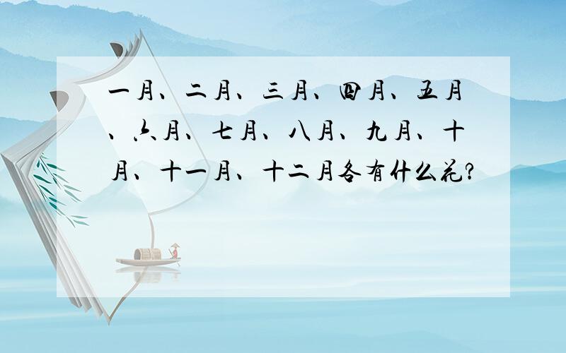 一月、二月、三月、四月、五月、六月、七月、八月、九月、十月、十一月、十二月各有什么花?