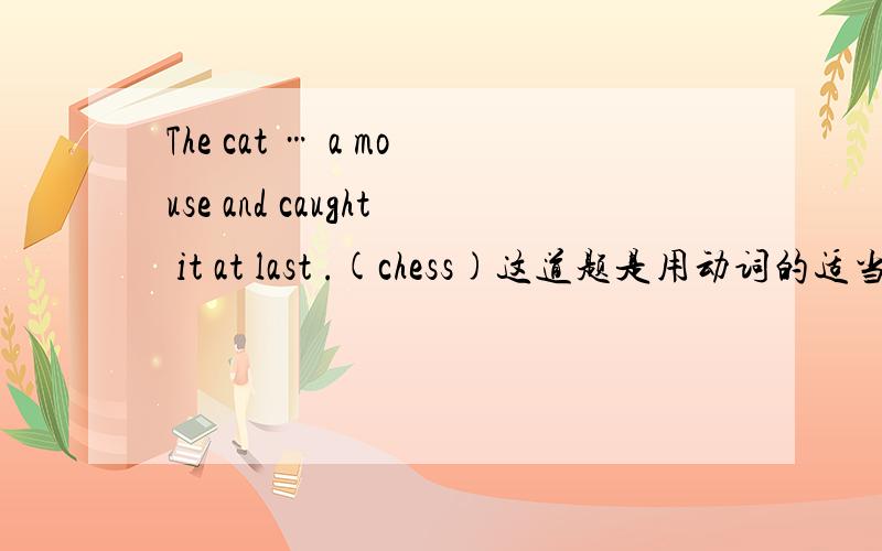 The cat … a mouse and caught it at last .(chess)这道题是用动词的适当形式填空,把.填满.