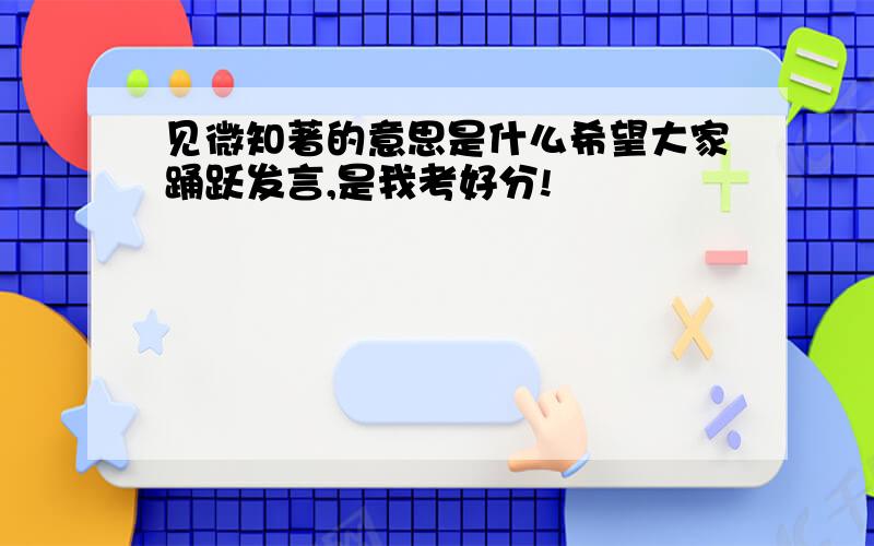 见微知著的意思是什么希望大家踊跃发言,是我考好分!