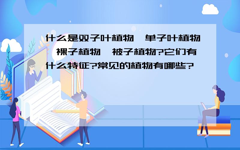 什么是双子叶植物、单子叶植物、裸子植物、被子植物?它们有什么特征?常见的植物有哪些?