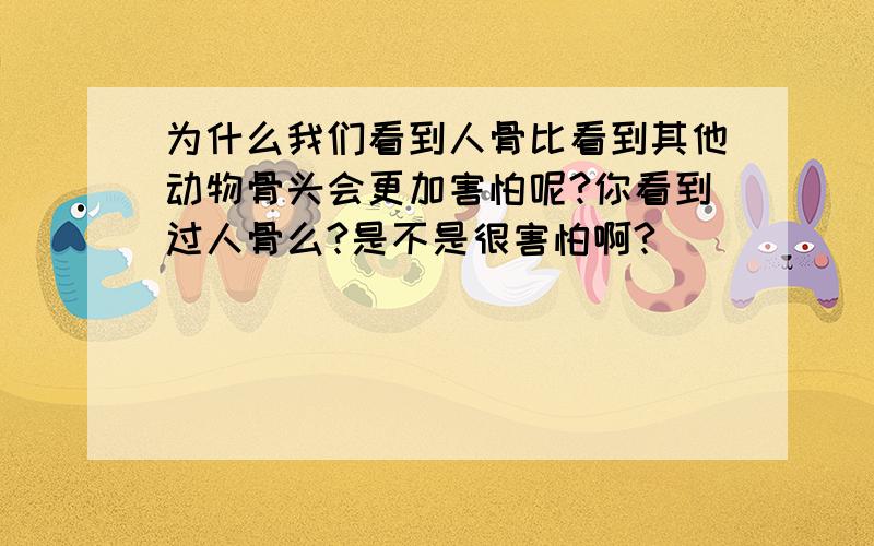 为什么我们看到人骨比看到其他动物骨头会更加害怕呢?你看到过人骨么?是不是很害怕啊?