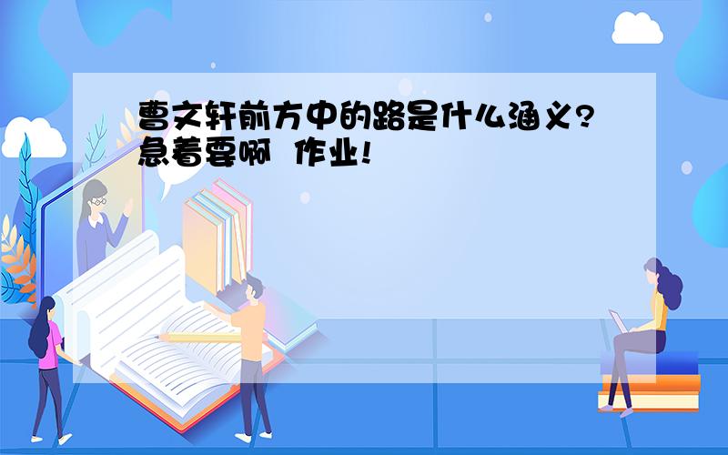 曹文轩前方中的路是什么涵义?急着要啊  作业!