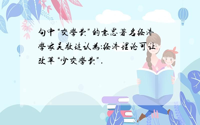 句中“交学费”的意思著名经济学家吴敬琏认为：经济理论可让改革“少交学费”.