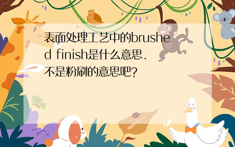 表面处理工艺中的brushed finish是什么意思.不是粉刷的意思吧?