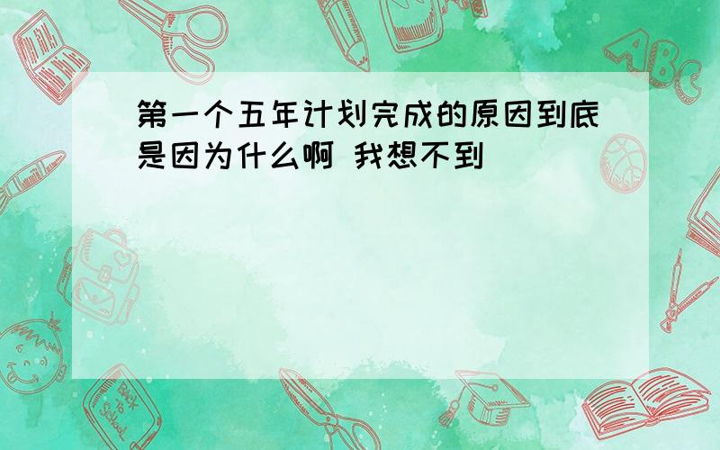 第一个五年计划完成的原因到底是因为什么啊 我想不到