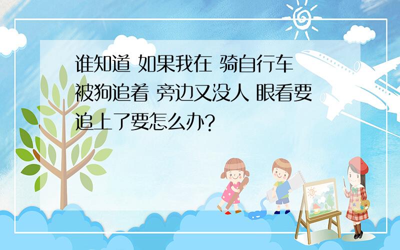 谁知道 如果我在 骑自行车 被狗追着 旁边又没人 眼看要追上了要怎么办?