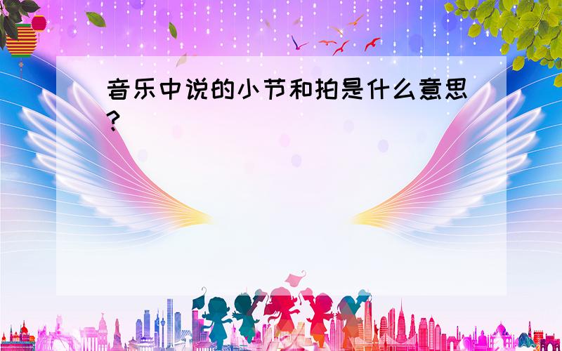 音乐中说的小节和拍是什么意思?