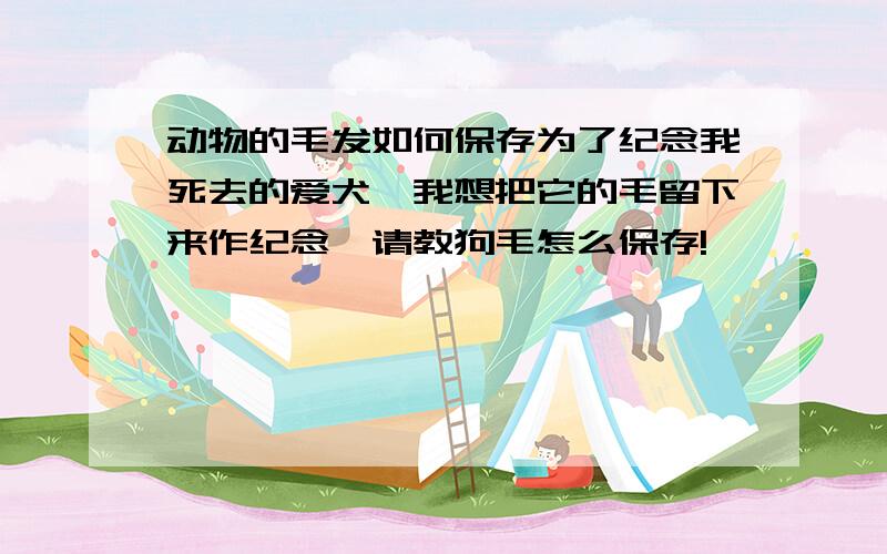 动物的毛发如何保存为了纪念我死去的爱犬,我想把它的毛留下来作纪念,请教狗毛怎么保存!