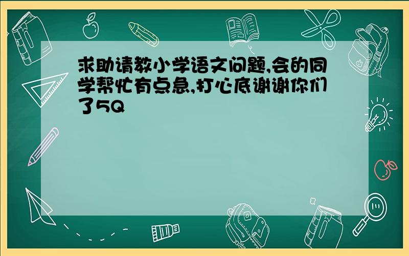 求助请教小学语文问题,会的同学帮忙有点急,打心底谢谢你们了5Q