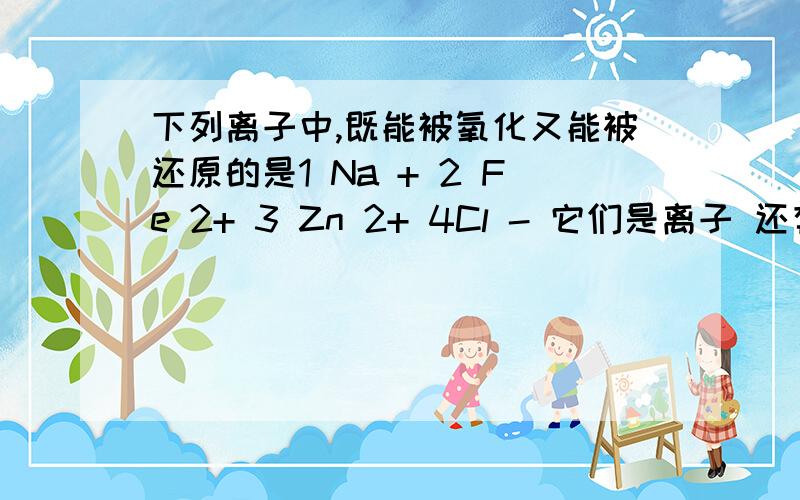 下列离子中,既能被氧化又能被还原的是1 Na + 2 Fe 2+ 3 Zn 2+ 4Cl - 它们是离子 还有 我想问的不仅仅是答案 还要有思想的过程= - 还要回答我离子怎么看被氧化和被还原.