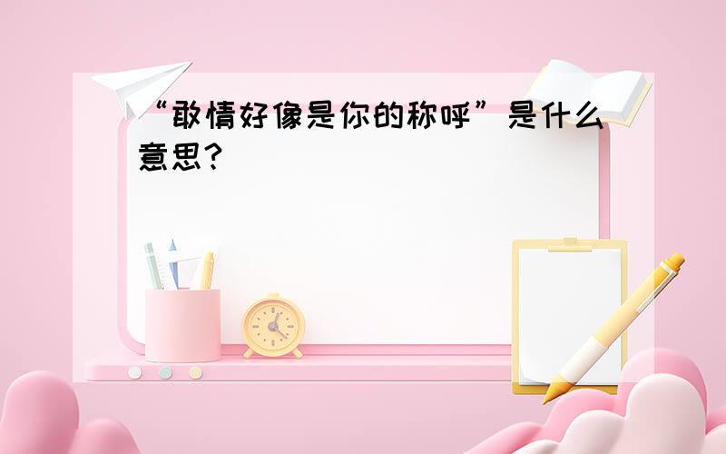 “敢情好像是你的称呼”是什么意思?