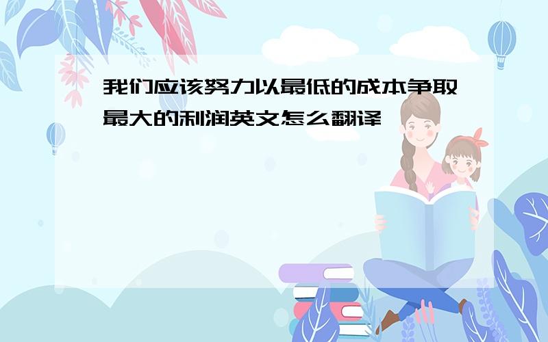 我们应该努力以最低的成本争取最大的利润英文怎么翻译