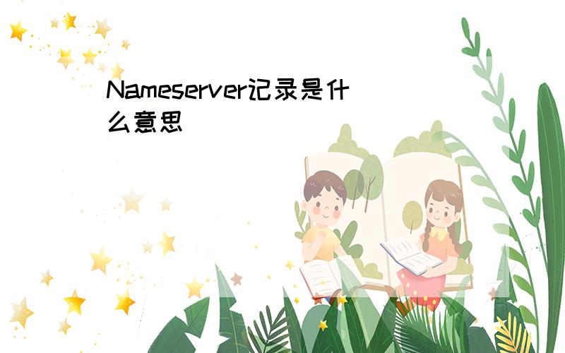 Nameserver记录是什么意思