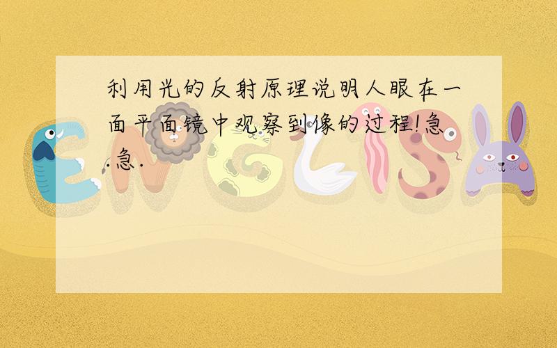 利用光的反射原理说明人眼在一面平面镜中观察到像的过程!急.急.