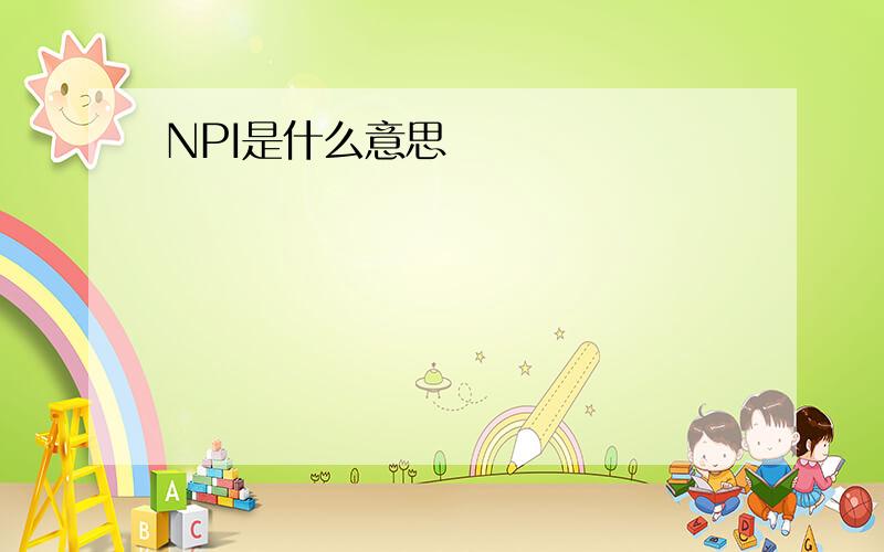 NPI是什么意思