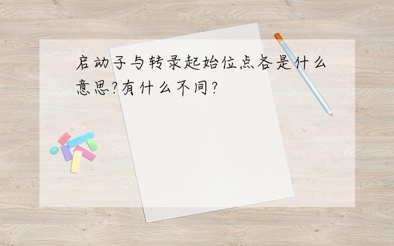 启动子与转录起始位点各是什么意思?有什么不同?