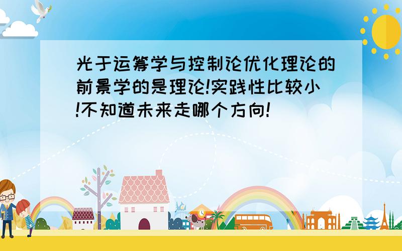 光于运筹学与控制论优化理论的前景学的是理论!实践性比较小!不知道未来走哪个方向!