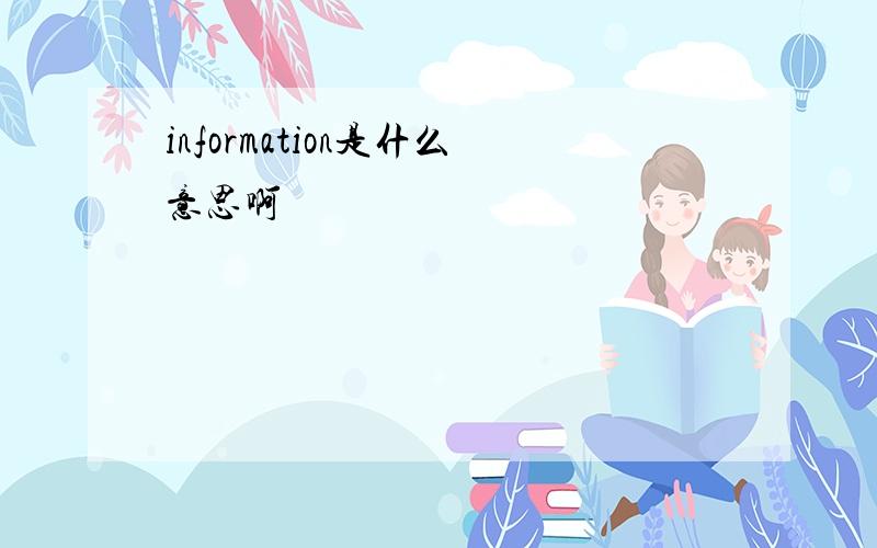 information是什么意思啊