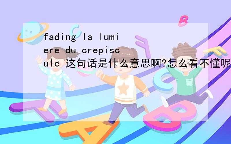 fading la lumiere du crepiscule 这句话是什么意思啊?怎么看不懂呢