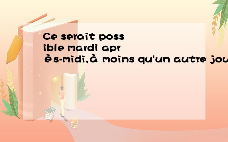 Ce serait possible mardi après-midi,à moins qu'un autre jour ne vous convienne mieux.这里的ne的用法是什么?