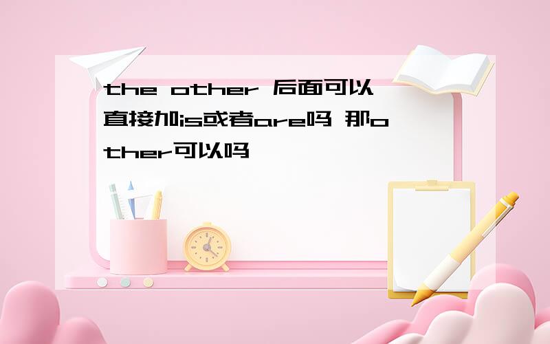 the other 后面可以直接加is或者are吗 那other可以吗