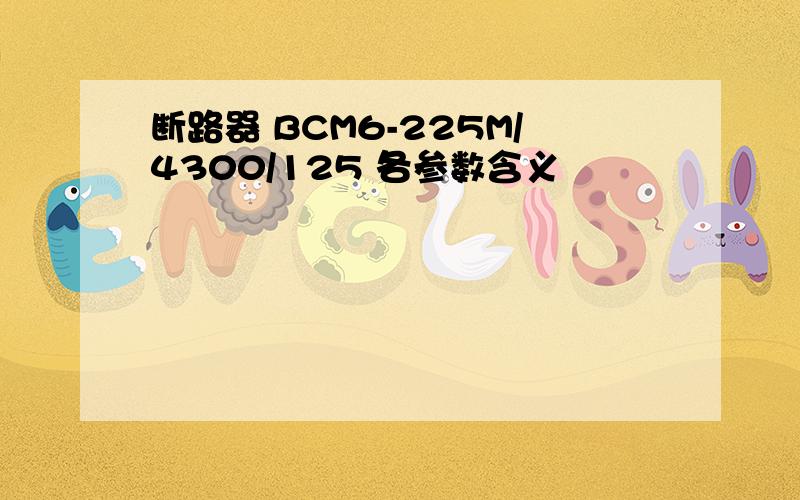 断路器 BCM6-225M/4300/125 各参数含义