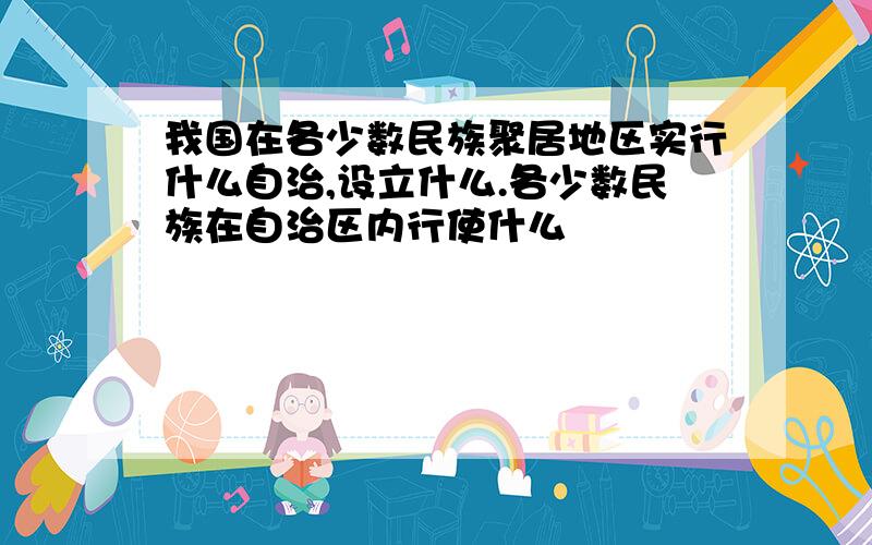 我国在各少数民族聚居地区实行什么自治,设立什么.各少数民族在自治区内行使什么