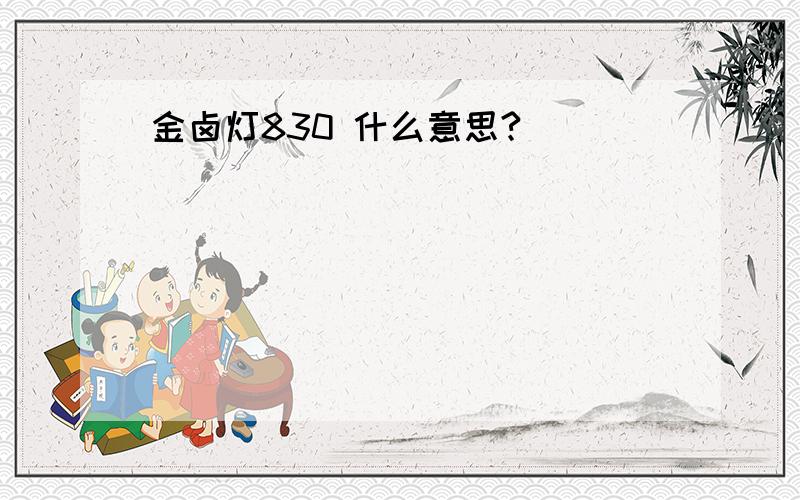 金卤灯830 什么意思?