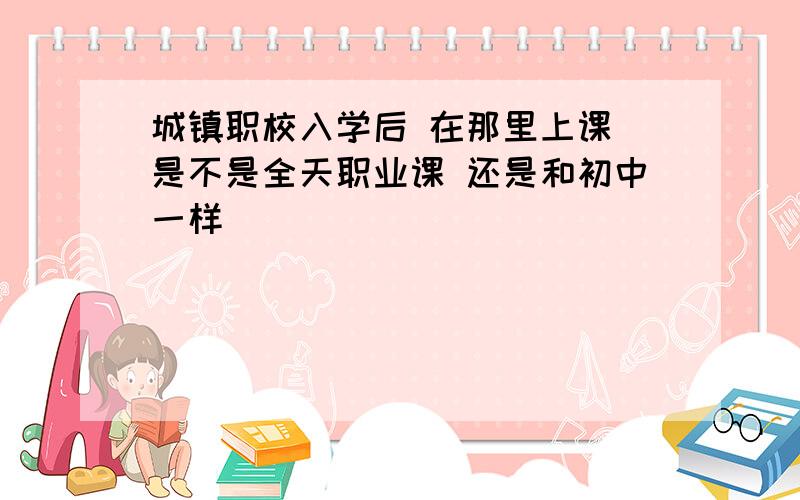 城镇职校入学后 在那里上课 是不是全天职业课 还是和初中一样